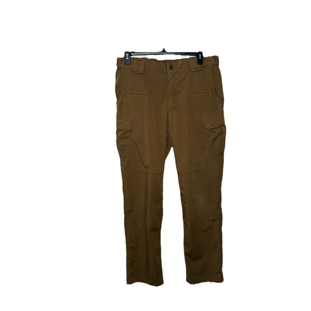5.11 Tactical Ripstop Cargo Pants Mens 36x36 Brown Logo Straight Leg Outdoor